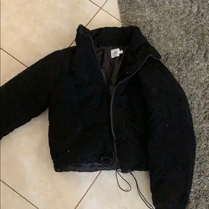 Princess Polly puffy bomber jacket. black